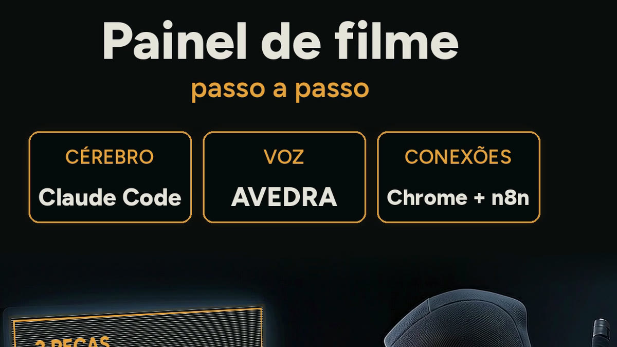 Quadro do Reels ARMADURA: painel de filme passo a passo com cérebro, voz e conexões